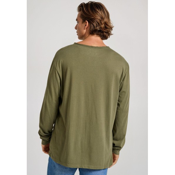 Ανδρική μπλούζα FUNKY BUDDHA FBM010-014-07 χακί Ανδρικά