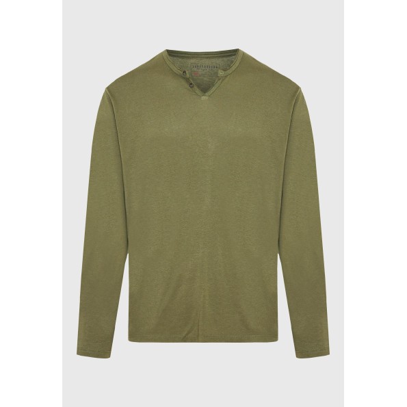 Ανδρική μπλούζα FUNKY BUDDHA FBM010-014-07 χακί Ανδρικά