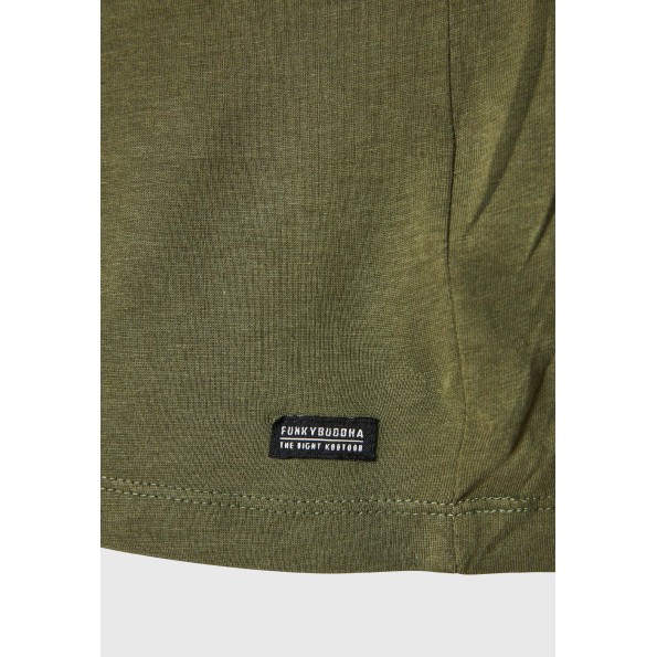 Ανδρική μπλούζα FUNKY BUDDHA FBM010-014-07 χακί Ανδρικά