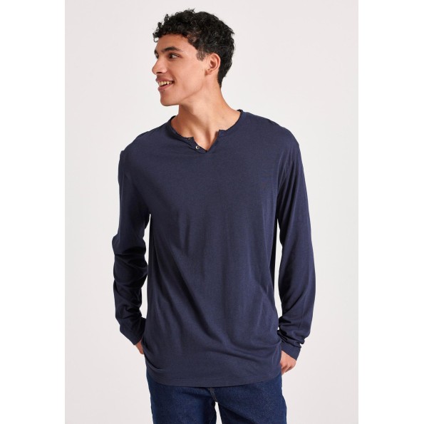 Ανδρική μπλούζα FUNKY BUDDHA FBM010-014-07 ναυτικό μπλε Ανδρικά