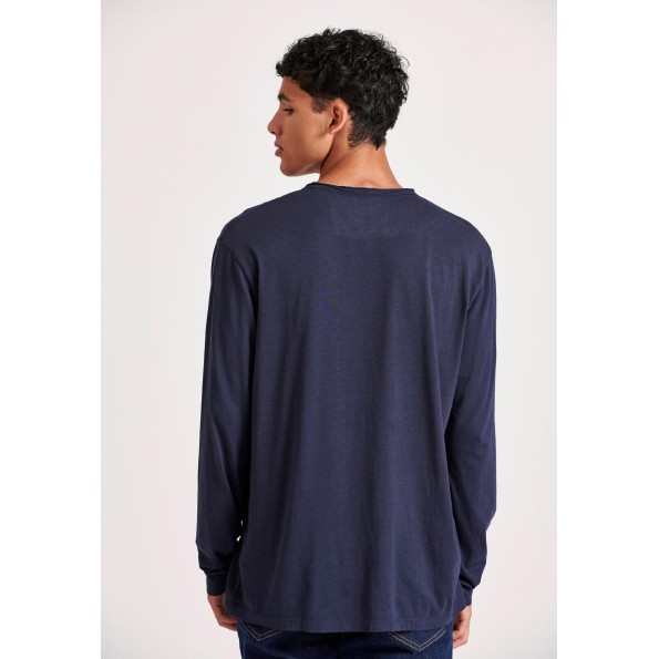 Ανδρική μπλούζα FUNKY BUDDHA FBM010-014-07 ναυτικό μπλε Ανδρικά