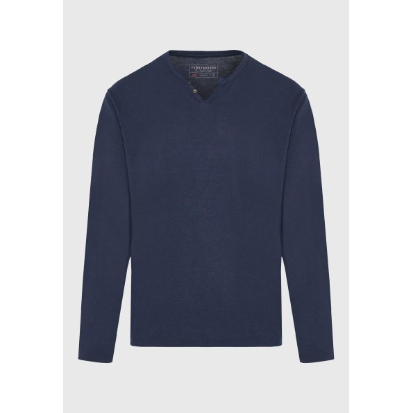 Ανδρική μπλούζα FUNKY BUDDHA FBM010-014-07 ναυτικό μπλε Ανδρικά