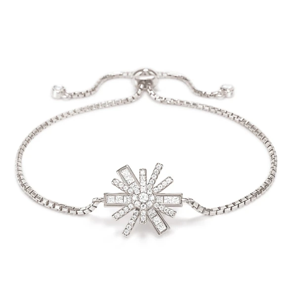 Γυναικείο ασημένιο βραχιόλι FOLLI FOLLIE STAR FLOWER