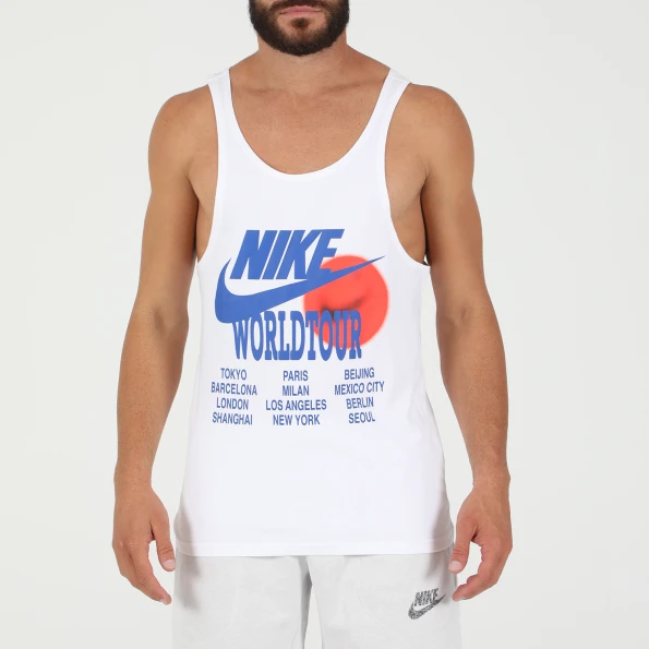 Ανδρικό αμάνικο t-shirt NIKE NSW TANK WORLD TOUR λευκό