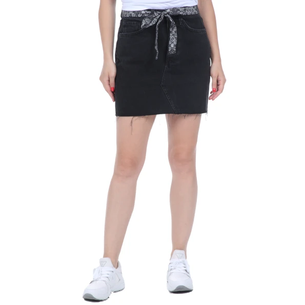 Γυναικεία jean mini φούστα SUPERDRY μαύρη
