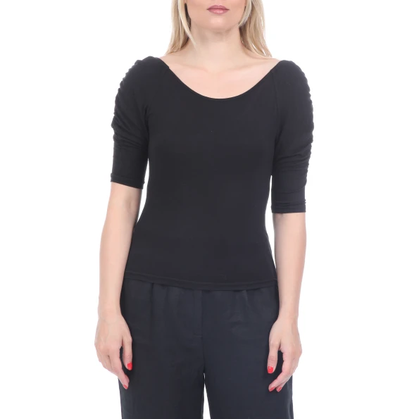 Γυναικεία μπλούζα KENDALL  KYLIE PUFF SLEEVE KNIT μαύρη