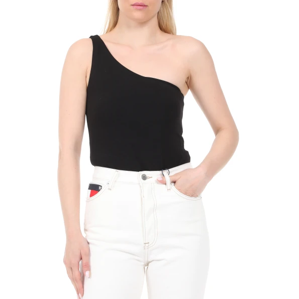 Γυναικείο κορμάκι KENDALL  KYLIE ONE SHOULDER BODY μαύρο