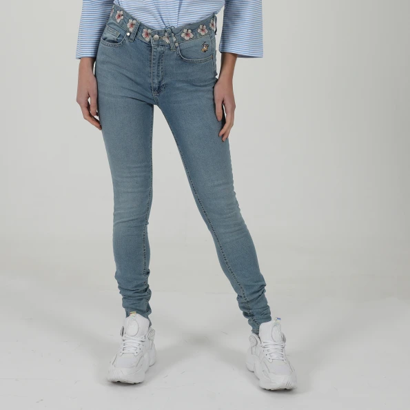 Γυναικείο jean παντελόνι BEVERLY HILLS POLO CLUB BHW.1S1.020.003 μπλε
