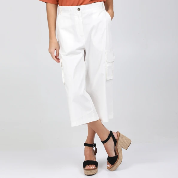 Γυναικεία cropped παντελόνα STAFF JEANS MANDY λευκή