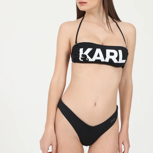 Γυναικείο μαγιό μπικίνι top KARL LAGERFELD KL21WTP06 BANDEAU μαύρο