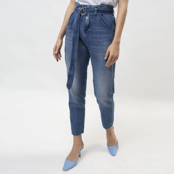 Γυναικείο jean paperbag παντελόνι EDWARD JEANS TALLIS-JUS JEANS μπλε
