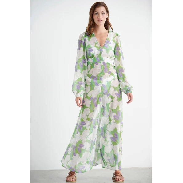 Γυναικείο φόρεμα beachwear SUGARFREE PINK TIGER LILY 22814205 λευκό πράσινο floral