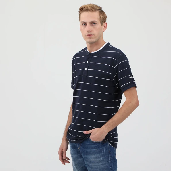 Ανδρική polo μπλούζα OCEAN SHARK POLO PIQUE MAO COLLAR ριγέ μπλε λευκή