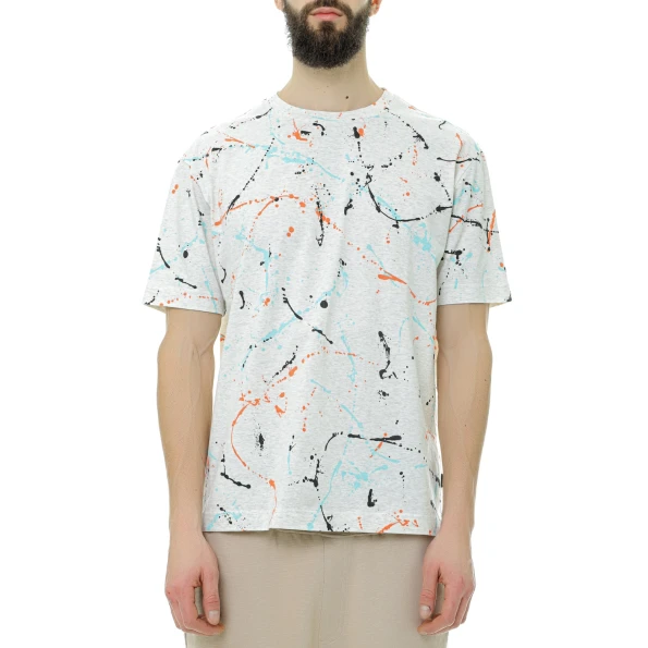 Ανδρικό t-shirt BOSS 50486513 Tepaint γκρι πολύχρωμο