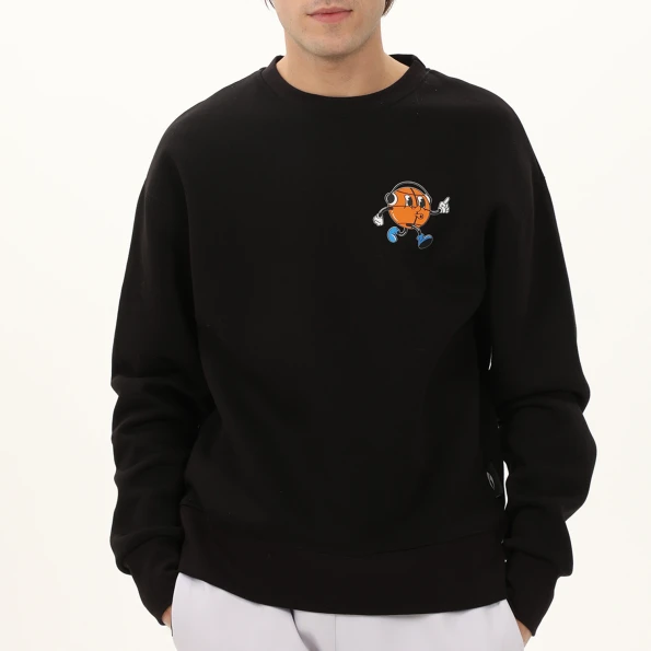 Unisex φούτερ μπλούζα BLUE HUNTER  24113110601 U CARTOON CREW μαύρη