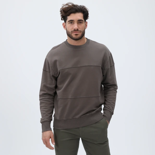 Ανδρική φούτερ μπλούζα DIRTY LAUNDRY DLMC10W22 καφέ