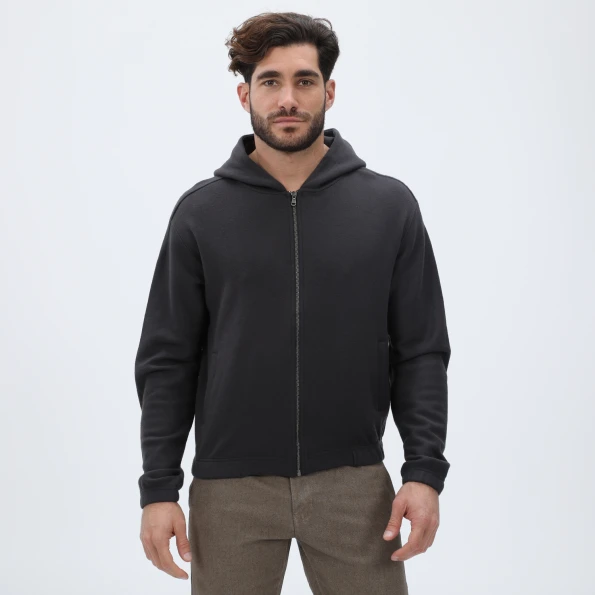 Ανδρική φούτερ ζακέτα DIRTY LAUNDRY DLMF01W22 Regular Fit Full Zip γκρι