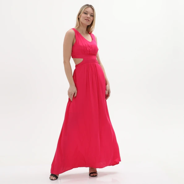 Γυναικείο cut out maxi φόρεμα ALE 8916488 φούξια