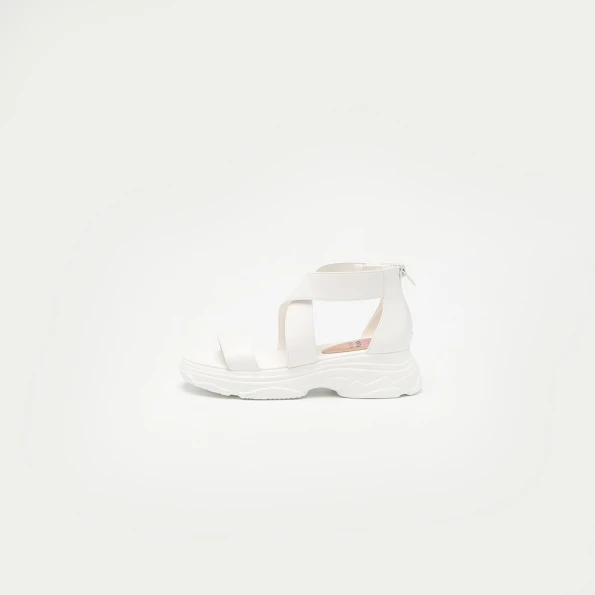 Γυναικεία πέδιλα flatforms LOVEBERRY JB ZITA 09 λευκά