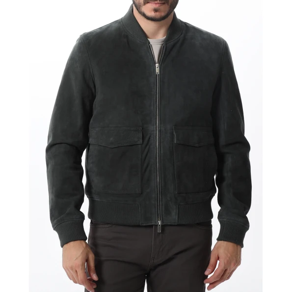 Ανδρικό bomber suede jacket DIRTY LAUNDRY DLMLJ03W22 γκρι 