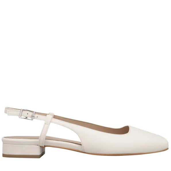 Γυναικεία flat slingback ΚΑΛΟΓΗΡΟΥ ΑΒΑ LEA λευκά