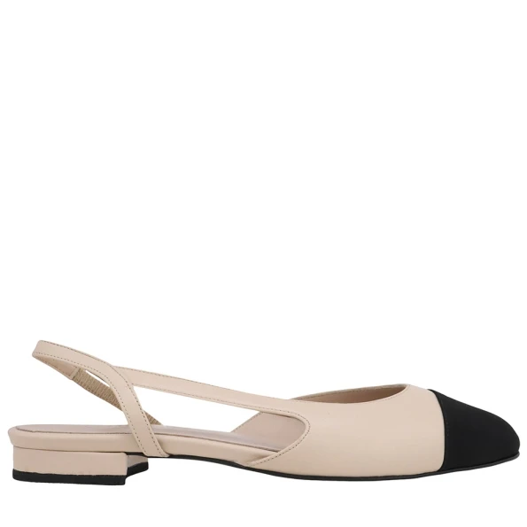 Γυναικεία flat slingback ΚΑΛΟΓΗΡΟΥ ΑΣΛΕΥ LEA GRO μπεζ μαύρο 