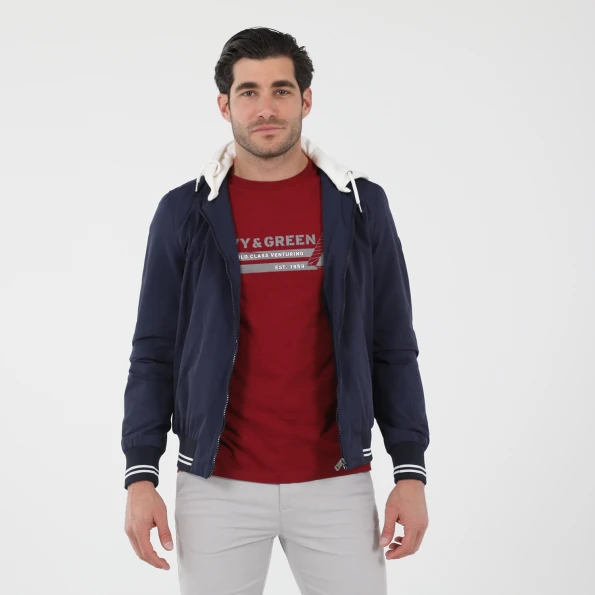 Ανδρικό bomber jacket NAVY & GREEN μπλε