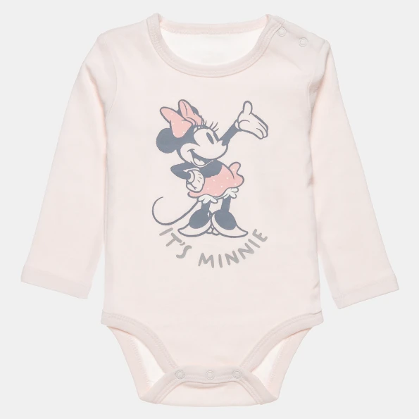 Βρεφικό μακρυμάνικο φορμάκι DISNEY Minnie Mouse ροζ 
