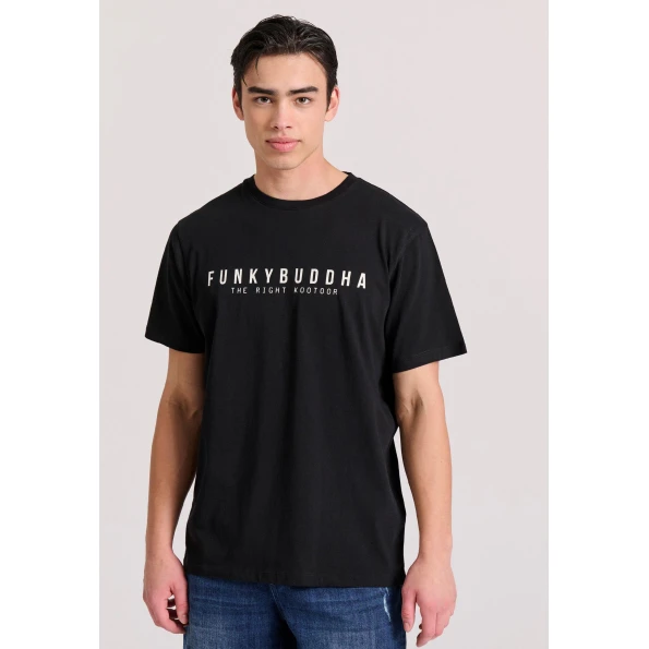 Aνδρικό T-shirt FUNKY BUDDHA FBM009-010-04 μαύρο