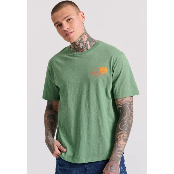 Aνδρικό t-shirt FUNKY BUDDHA FBM009-039-04 πράσινο